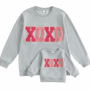 NWOT Mommy and Me XOXO Sweatshirt Set